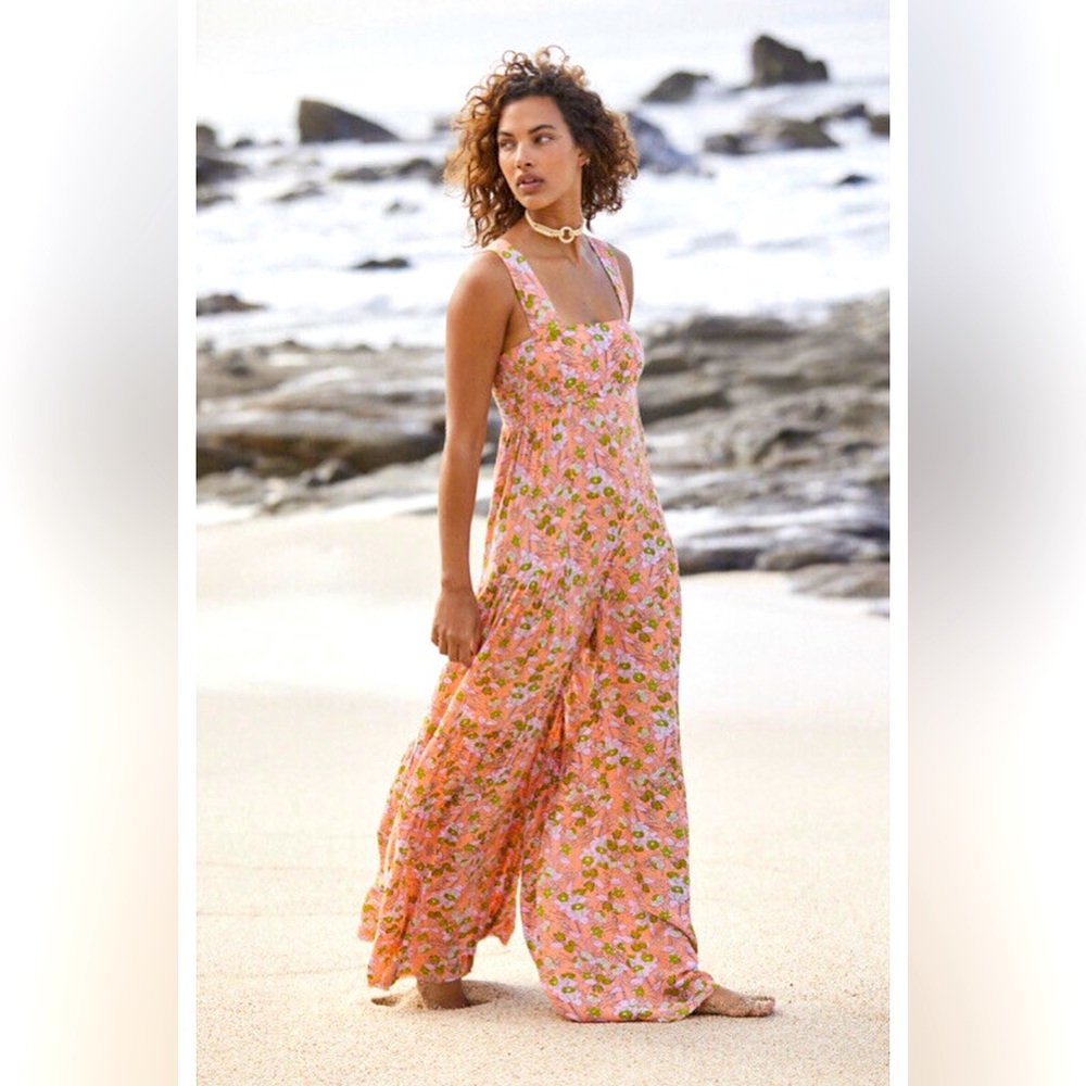 Free People Floral Pink Jumpsuit